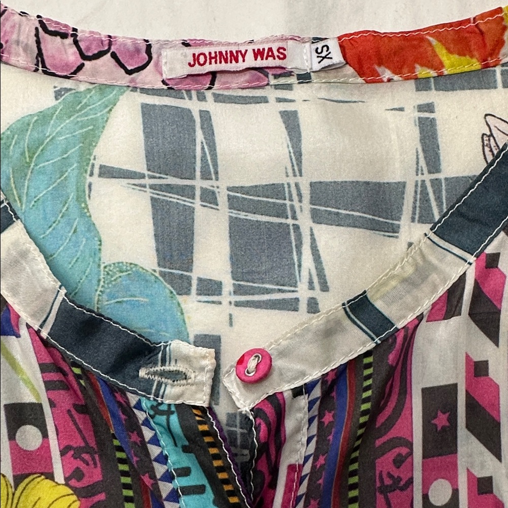 Johnny Was !00% Silk Dress/Tunic Floral Printed Top - Picture 8 of 9